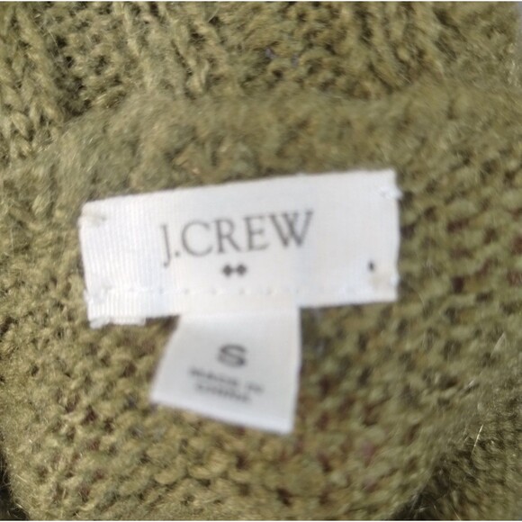 J.Crew Sweater Women's S Long Sleeve V Neck Shawl Collar Moss Green Wool Career - Picture 2 of 8